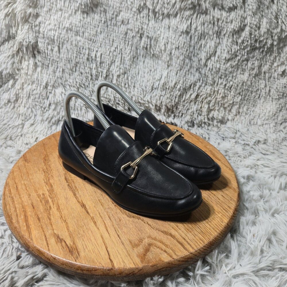 Michael Kors Tracee Womens Black Leather Loafer Slip On Flat Moc Toe Shoe Size 7